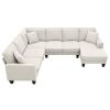 [VIDEO provided] [New] 108*85.5" Modern U Shape Sectional Sofa, 7 Seat Fabric Sectional Sofa Set with 3 Pillows Included for Living Room, Apartment, O