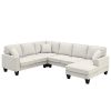 [VIDEO provided] [New] 108*85.5" Modern U Shape Sectional Sofa, 7 Seat Fabric Sectional Sofa Set with 3 Pillows Included for Living Room, Apartment, O