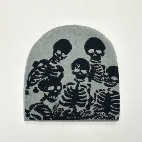Halloween Party Funny Horror Knitted Jacquard Hat (Option: Gray-Free Size)