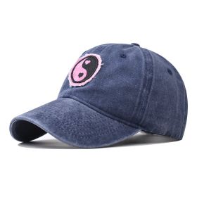 Pure Cotton Washed Old Gossip Embroidered Baseball Cap (Option: Gossip Navy Blue-Adjustable)