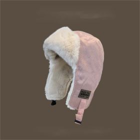 Trendy Warm Plush Wind-proof And Cold Protection Hat (Option: Pink-Free Size)