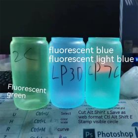 Gradient Color Sublimation Glass (Option: Fluorescent Blue-16oz)