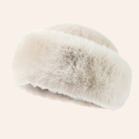 Wool Mongolian Hat Thickened Warm (Option: Beige Hat-Free Size)