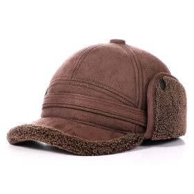 Autumn And Winter Thermal Lei Feng Cap Suede (Option: Brown-58CM)