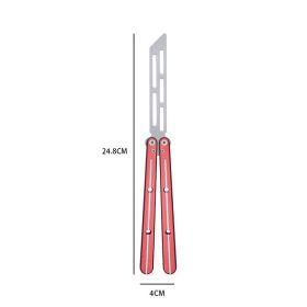 Butterfly Swing Knife Aluminum Handle Folding Outdoor Training Knife (Color: Red)