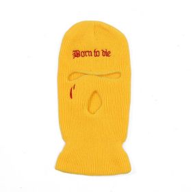 Fashion Embroidery Three-hole Woolen Knitted Hat (Option: Chick Yellow-Free Size)