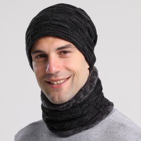 European And American Fall Winter Men Knitted Hat (Option: Black-Free Size)
