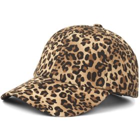PU Serpentine Baseball Cap Sun-proof Peaked Cap (Option: Khaki Leopard-Adjustable)