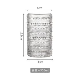 Glass Cup Women's Simple Bead Point Juice Cup Drinking Water (Option: Roller Cup 350ml-301 To 400ml)