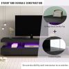 Modern LED TV Stand for 70 inch TV with Shelves and Storage Drawers Modern, Entertainment Center, White Tabletop High Glossy TV Stand for living Room