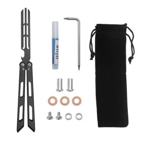 Magic Tuning Fork Butterfly Knife Aluminum Handle Training Knife (Option: Black Full Set)