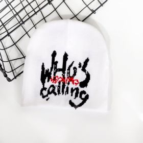 Men's And Women's Fashion All-matching Personalized Hip Hop Letter Hat (Option: White And Black)